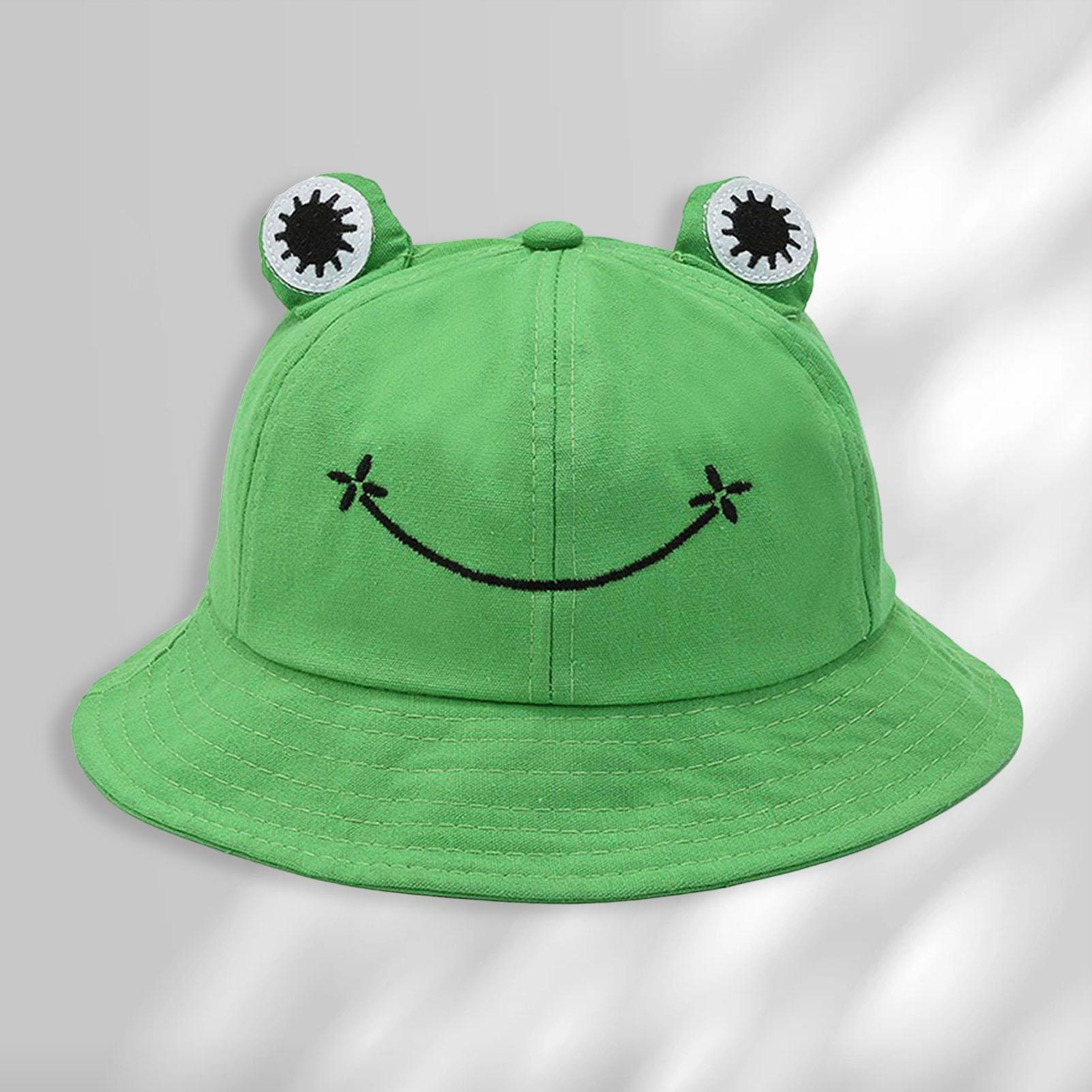 New Hat Frog Fisherman Hat Cute Sun Shading Adjustable Breathable Hat Children s Personality Big Eyes Basin Hat Fisherman Hat