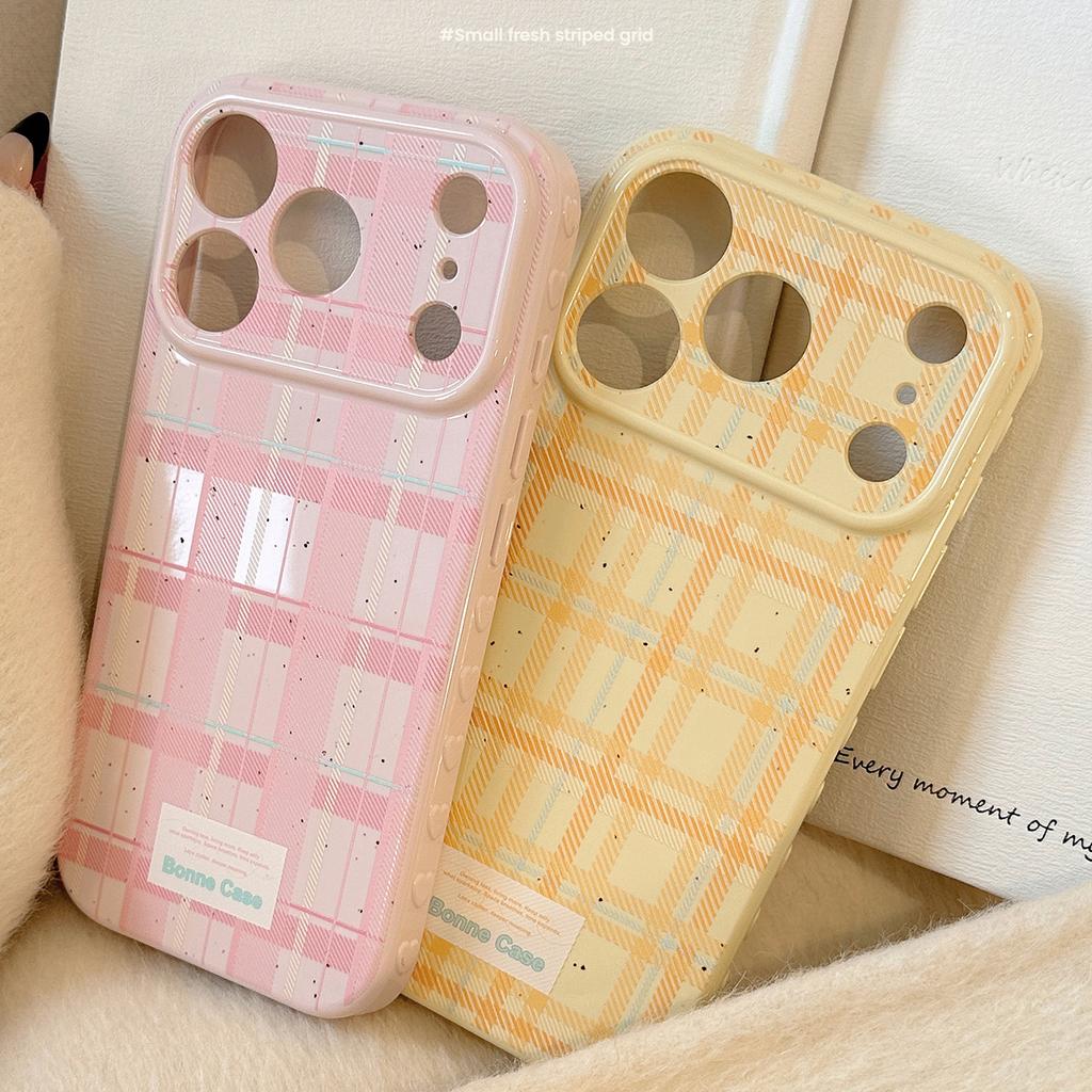 Korean Style Color Grid Pattern for Apple 17promax Phone Case for IPhone 16 for 14 Anti Drop Soft 15 Niche 12 All Inclusive