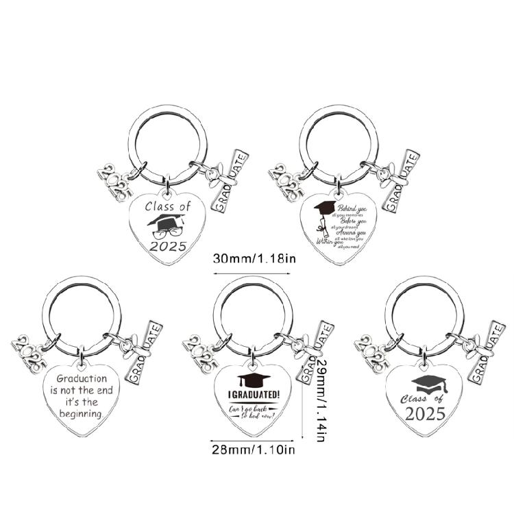 Stylish Graduation Keychain Stainless Steel Keychain Graduation Key Holder Graduate Keyring Perfect for Teenager Student