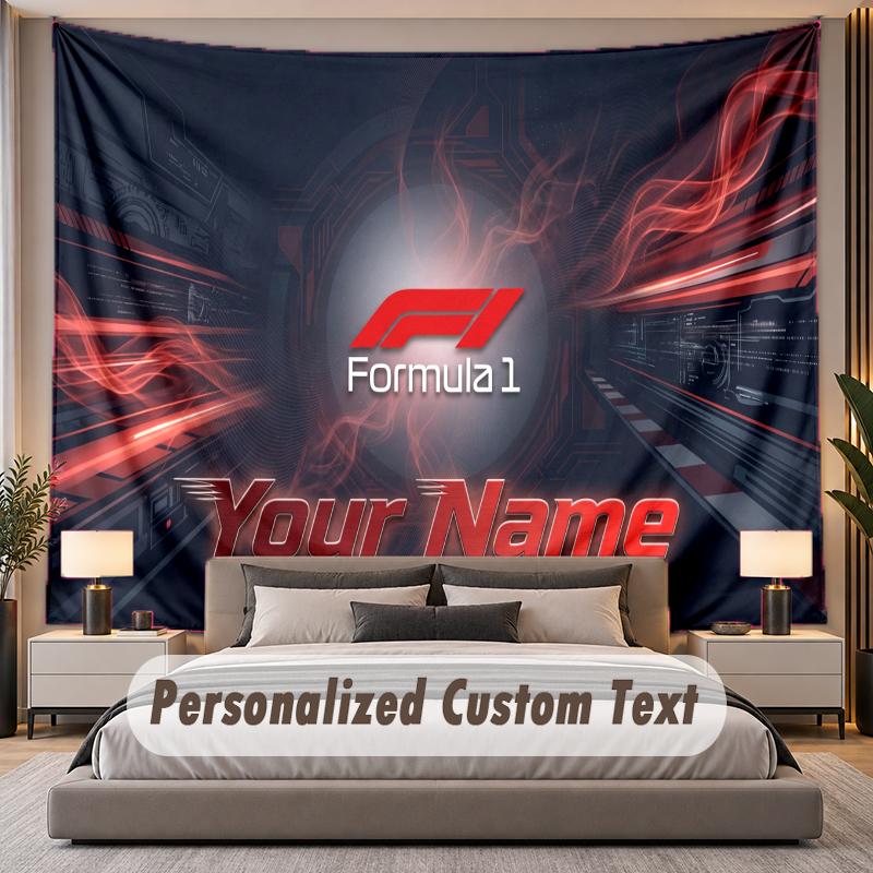 Custom Name Text Tapestry F1 Personalized Polyester Wall Tapestry For Bedroom And Room