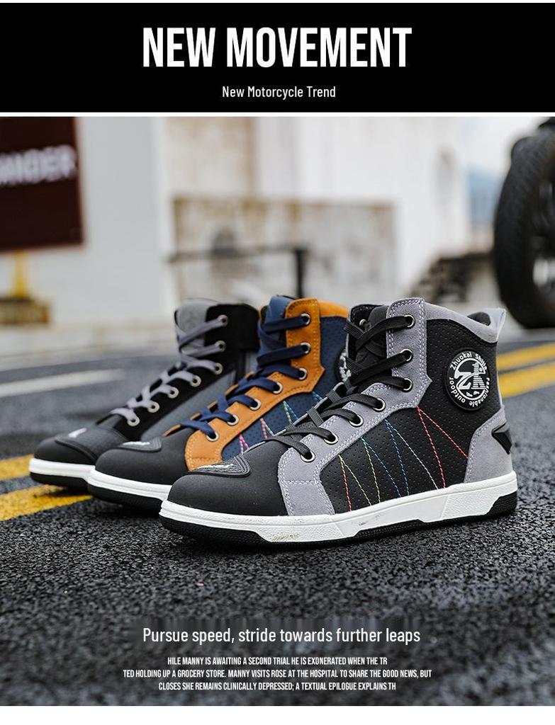 Four Season Motorcycle Riding Boots: Breathable, Anti-Fall, Road Racing & Parkour Shoes
