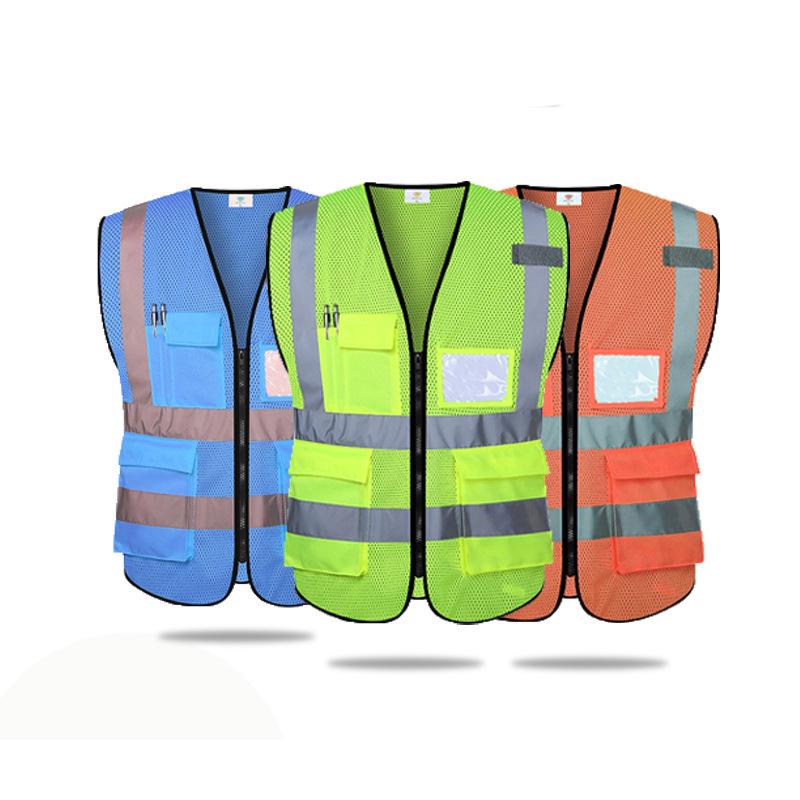 Fluorescent Reflective Work Vest for Construction Safety