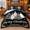 Christmas 3Pcs Bedding Set 1 Bed Sheet 2 Pillowcases Printed Bedroom Bedding Holiday Gift