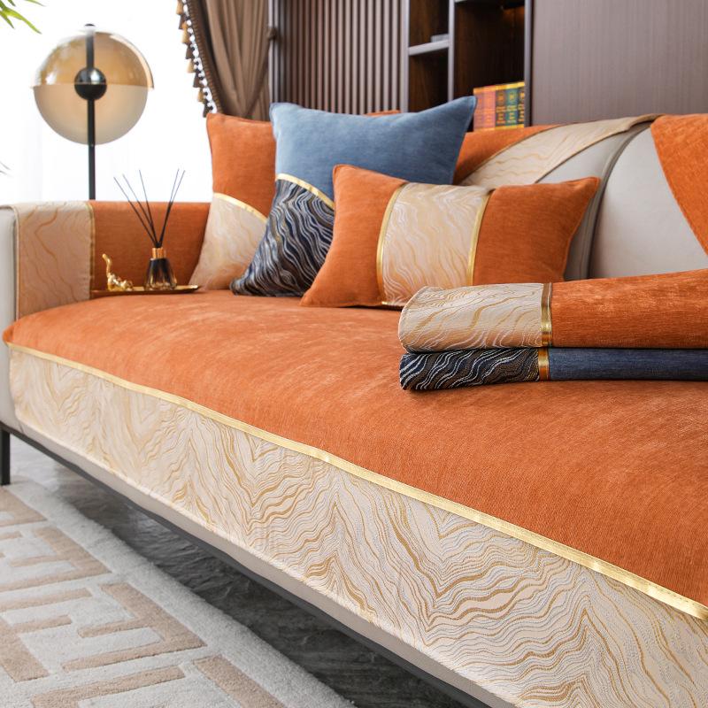 Soffkudde Fyra säsonger Universell Enkel Modern Chenille Halkfri Matta Sofföverdrag Allomfattande Universellt Överdragstyg