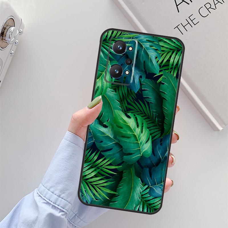 

Зеленый тропический лист для Realme 11 10 12 13 14 Pro Plus GT 5 6 6T GT7 Pro C67 C61 C53 C51 C21Y C25S C55 C75 Чехол Realme 11