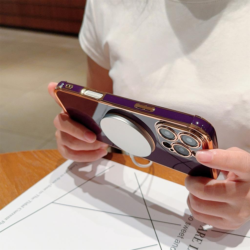For iPhone 16 Pro Case Compatible with MagSafe Electroplating TPU Phone Cover