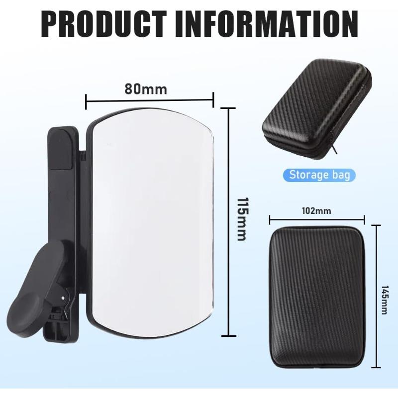 Mirror Reflection for iPhone, Smartphone Camera Mirror Reflection Clip Kit, HD Glass Mirrors for Phone To Use Back Camera, Portable