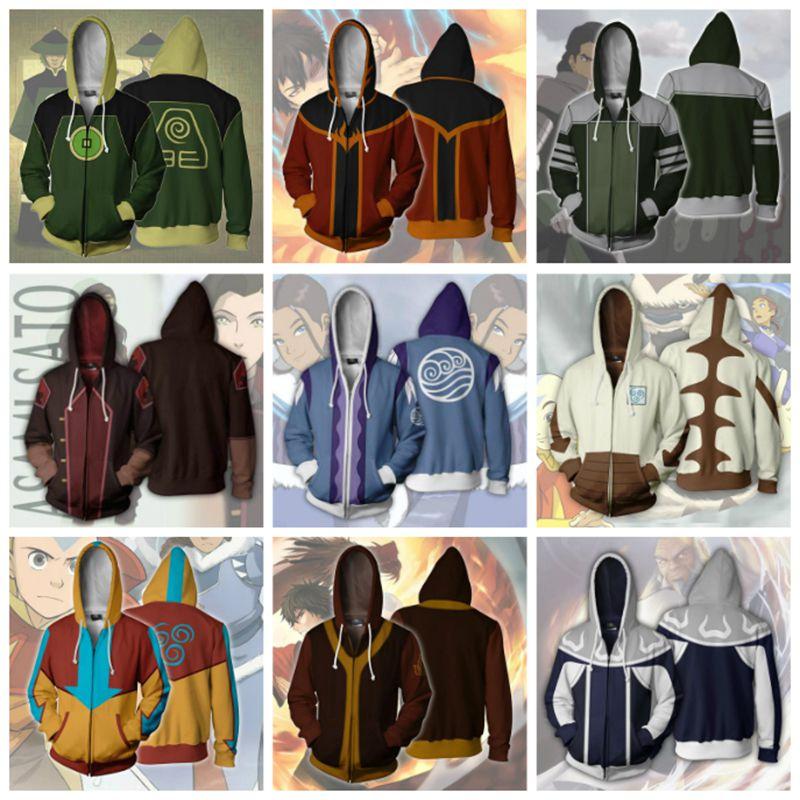 Hoodie Avatar Cosplay Costume Man Women Anime Jackets Zipper