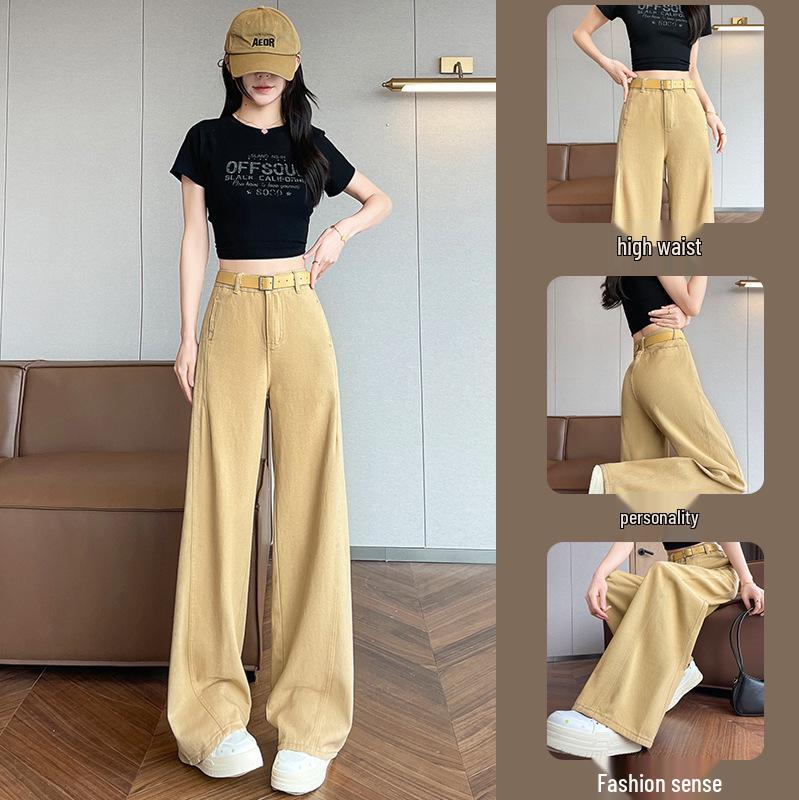 

Женские джинсы с высокой посадкой, широкими штанинами, стройнящие, весна/лето 2025 2X Large