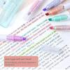6pcs/Set 12 Colors Glitter Highlighters Kawaii Students Stationery Marker School Supplies Textbook for Painting School Supplies
