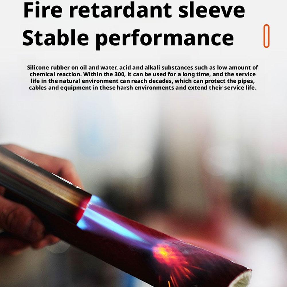 Diameter 25mm High Temperature Resistant Fiberglass Tube Silicone Resin Coated Glass Fiber Braided Fireproof Sleeve