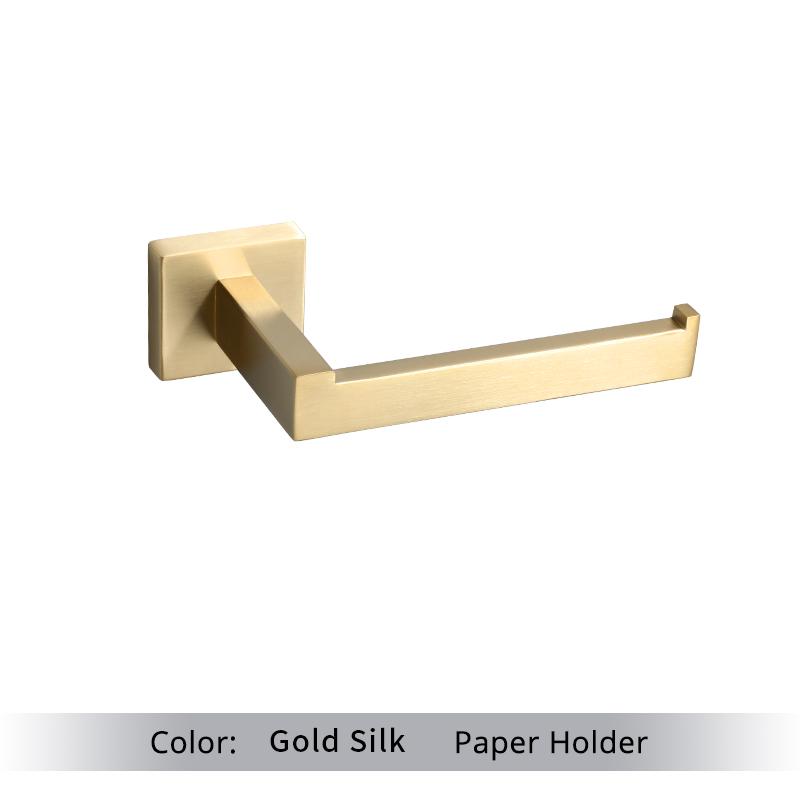 Brushed Gold Bathroom Accessories Set Toilet Brush Holder Toilet Paper Holder Wall Mounted 304 Stainless Steel Bathroom Hardware
