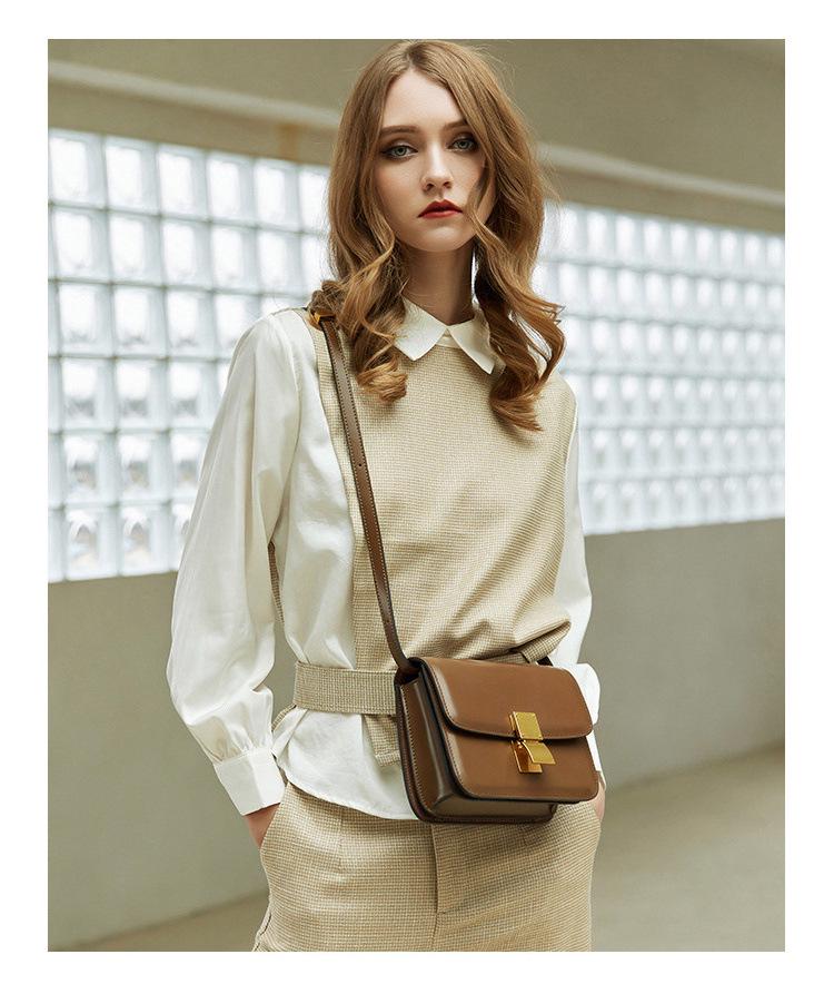 Borsa a Scatola Tofu in Vera Pelle Retrò 2025: Borsa a Tracolla Quadrata di Alta Gamma per Donna - Matrimonio & Moda