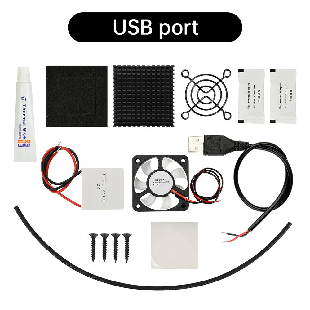 DC 5V DIY Semiconductor Refrigeration Kit High-Speed Silent Fan Cooling Module with TEC1-7103 Chip for Heat Dissipation Radiator
