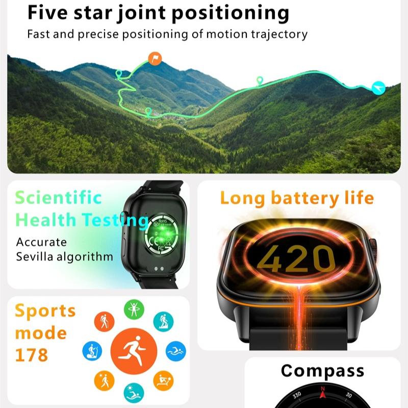 2025 Nové Vojenské Dvoupásmové GNSS GPS Chytré hodinky Kompas 10ATM Vodotěsné Bluetooth Hovor Srdeční tep Sportovní Chytré hodinky Pro Xiaomi