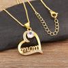 Nidin Hot Sale Heart Shape Mom Letter Charm Pendant Necklace 5 Styles For Women Female Shine Zircon Jewelry Mother's Day Gifts