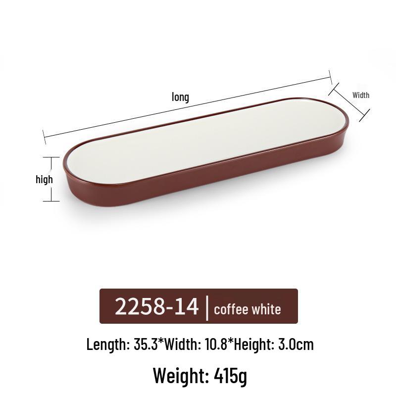 Melamine Rectangular Plate for BBQ & Side Dishes - Imitation Porcelain Tableware