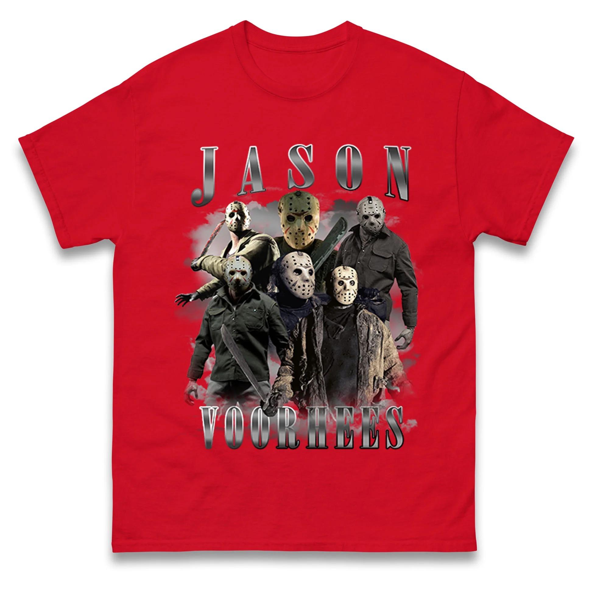 

Jason Voorhees Scary Halloween T-Shirt Men Women Round Neck Short Sleeve Cotton Tees Retro Hip Hop Y2k T-shirt Men s Clothing 4XL