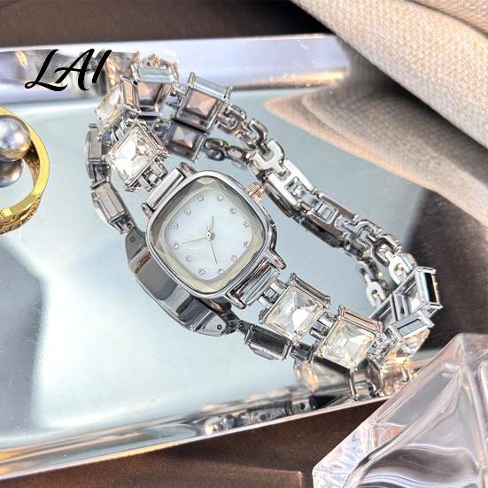 Rhinestone Band Ladies Watch Square Dial Women Bracelet Watch Luxury Strap Analog Daily Casual Wear Wrist Fashion Accessories