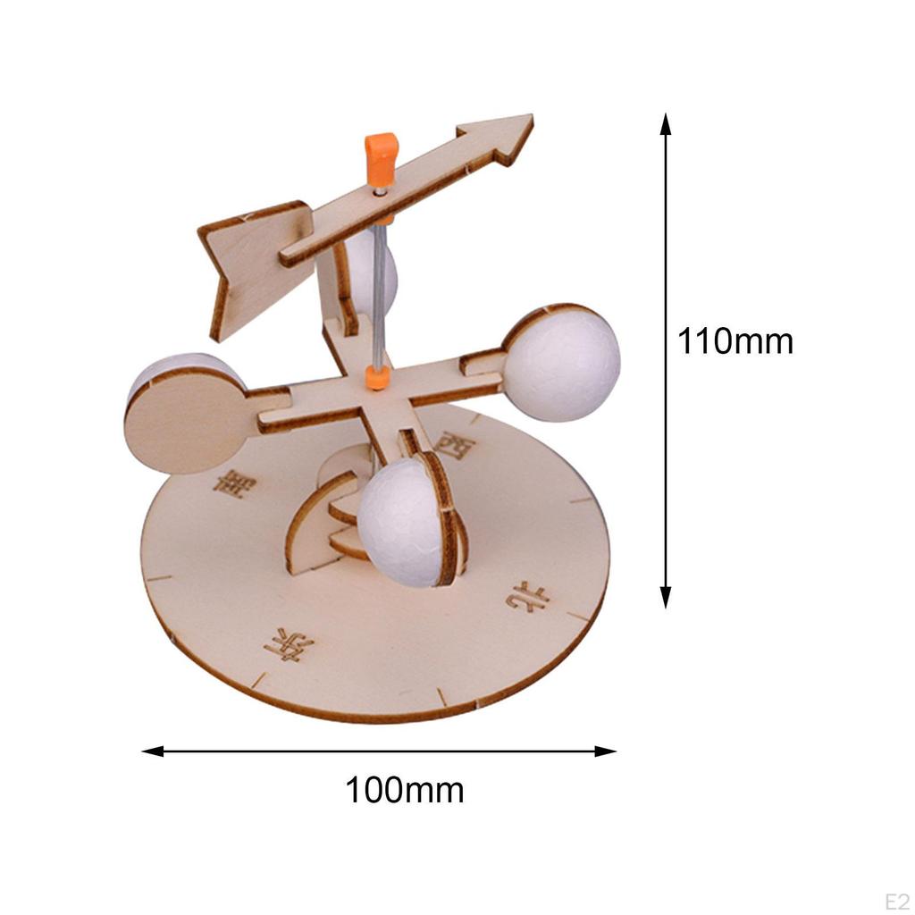 Holzwissenschaft Windfahne Spielzeug Modellbausätze Handwerk Zusammengebaut Kreativität Messwerkzeuge 3D