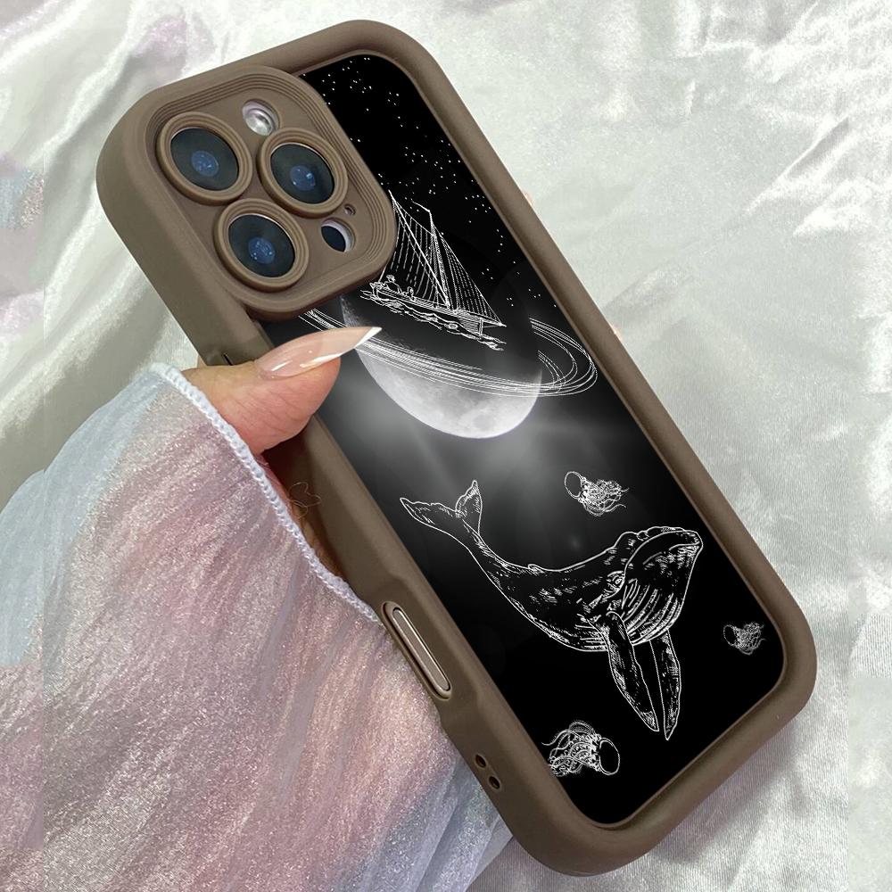 JT274 Great White Shark Black and White for iPhone 17 16 15 14 Pro Max Samsung S26 S25 Ultra A17 A16 A07 A56 Xiaomi 15T Redmi 15c Note 14 13 Soft Case