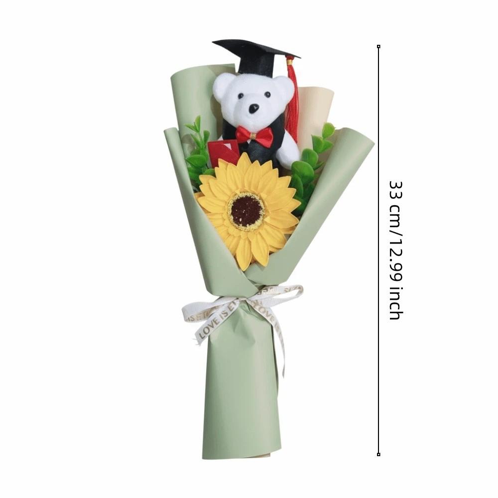 New Sunflower Bear Bouquet Dr.Bear Lovely Bear Graduation Bouquet Graduation Ceremony
