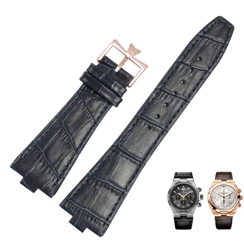 25*8 мм натуральная кожа мужской ремешок для часов Vacheron Constantin OVERSEAS Series 4500V 5500V P47040 застежка из нержавеющей стали ремешок для часов 25-8mm