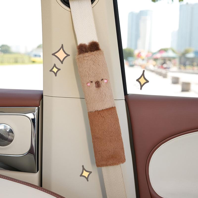 Car Tissue Boxes Capybara Plush Accessories Car Backseat Hanging Tissue Bag Box Plush Holder Cover Auto Toys Interior Decoration