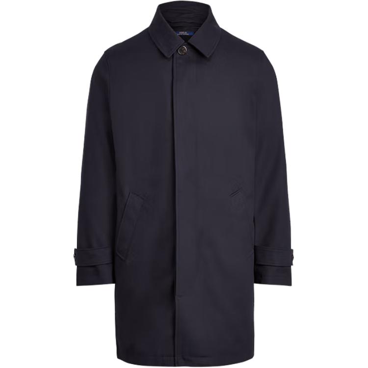 

Polo Ralph Lauren Однотонное однобортное пальто из длинного хлопка с воротником поло и длинными рукавами Мужское пальто Темно-синий MNPOTCT27620029-410 2XL