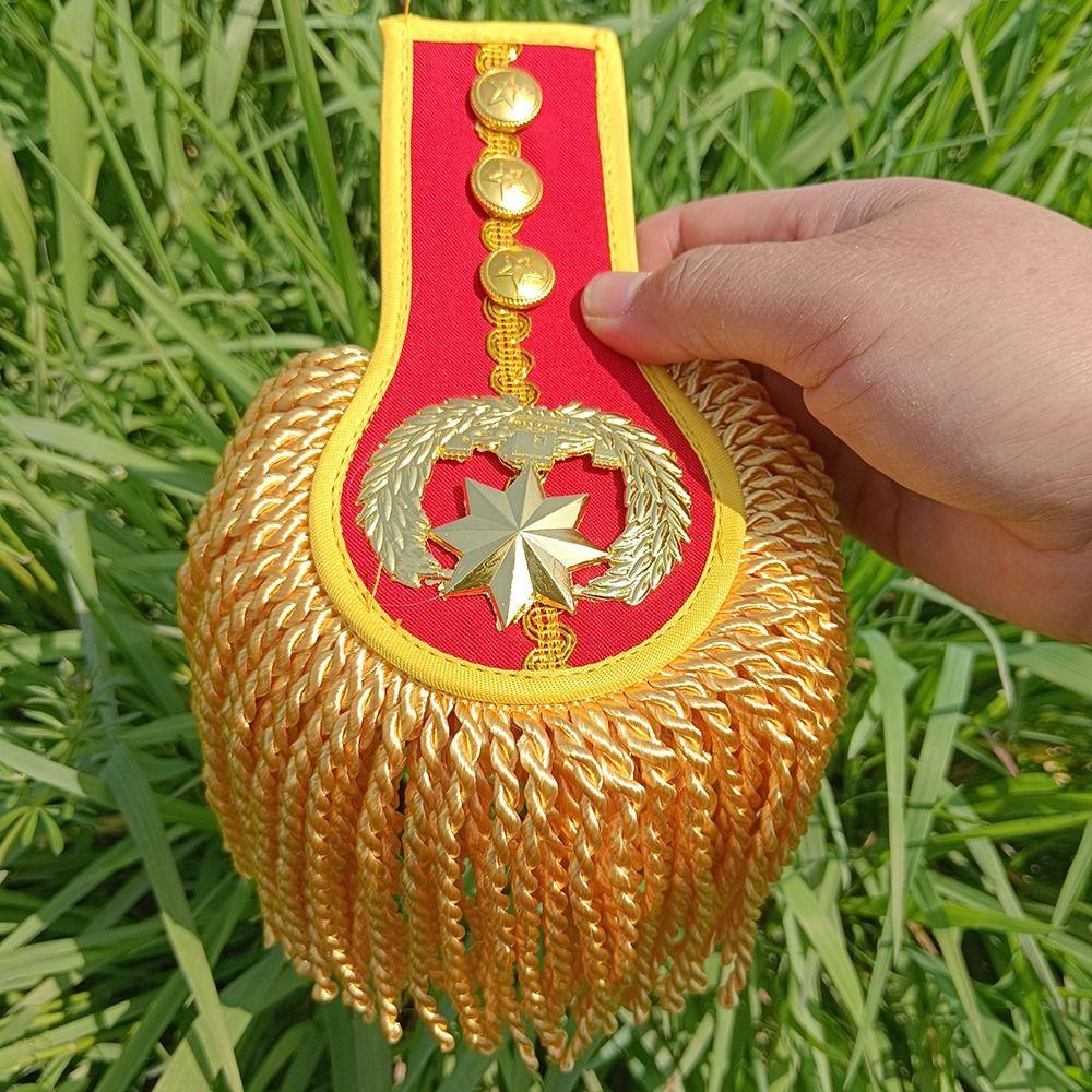 1Pair Multipurpose Shoulder Pad Epaulettes Brooch Board With Buckle Tassel Fringe Epaulets Colorful Jackets Overcoats Epaulett