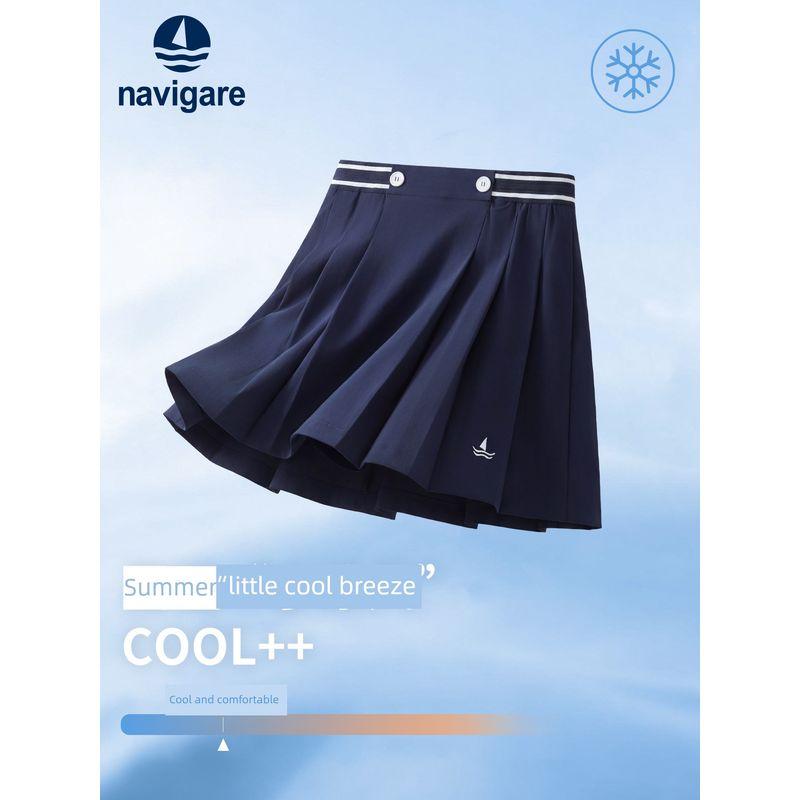 Navigare Italian Small Sailboat Girls' Skirt 2026 Summer New Children's Pleated Skirt Short Skirt