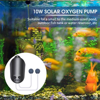 10W Solar syrepump med rör Luft Sten fäste Fish Tank Oxygenator 3 justerbara lägen Akvarium