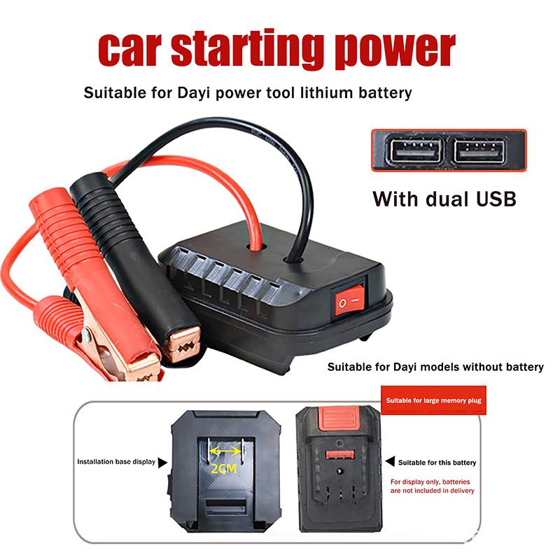 Car Lithium Battery Converter Charger Clip Auto Igniter Jump Starter For Makita Booster Cable Adapter Emergency Power Diy Tools