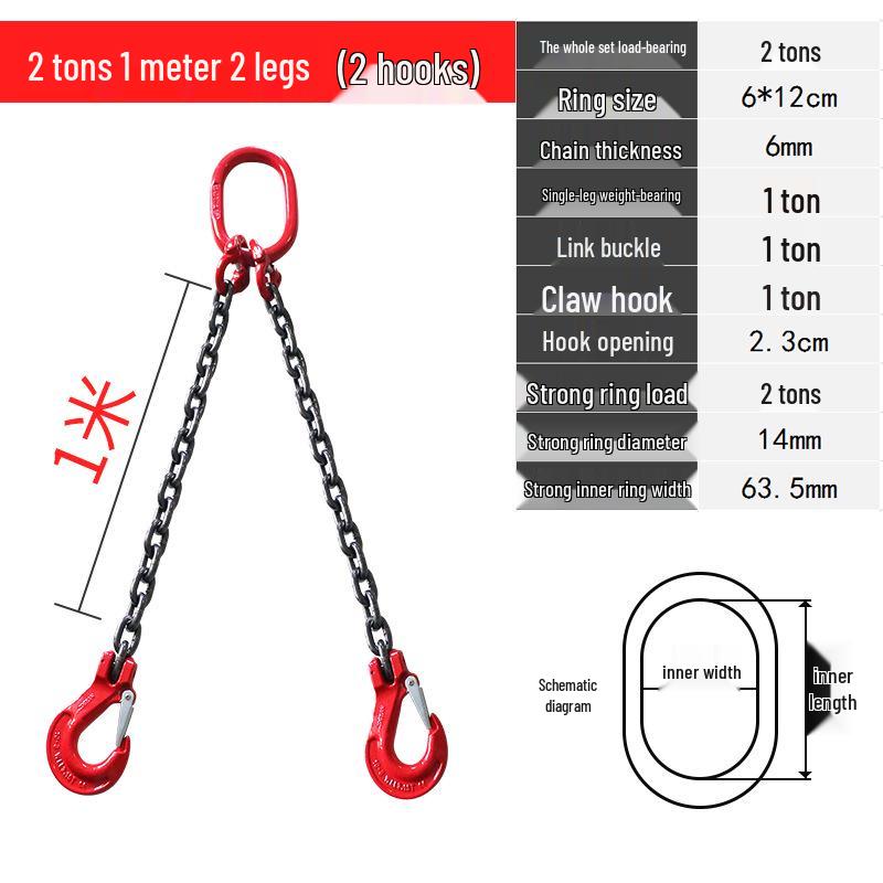 Complete Lifting Chain Sling with Hooks for Mining and Rigging