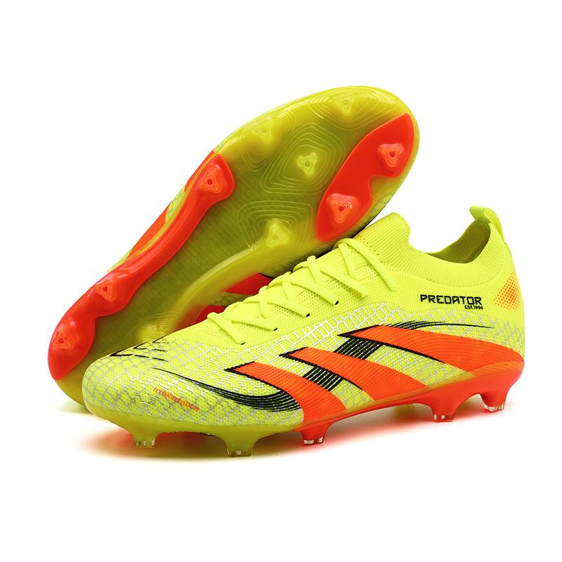 Middle Help Football Shoes Boys and Girls Adolescent Students AG Nails Flying Woven Leather Foot Training Sports Shoes