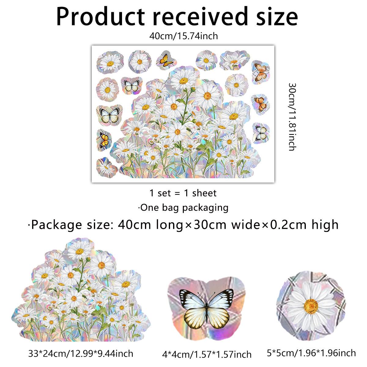 

Xc2011 Fresh Little Daisy Sunflower Butterfly Window Sticker Sunlight Colorful Static Glass Sticker Double-Sided Visual