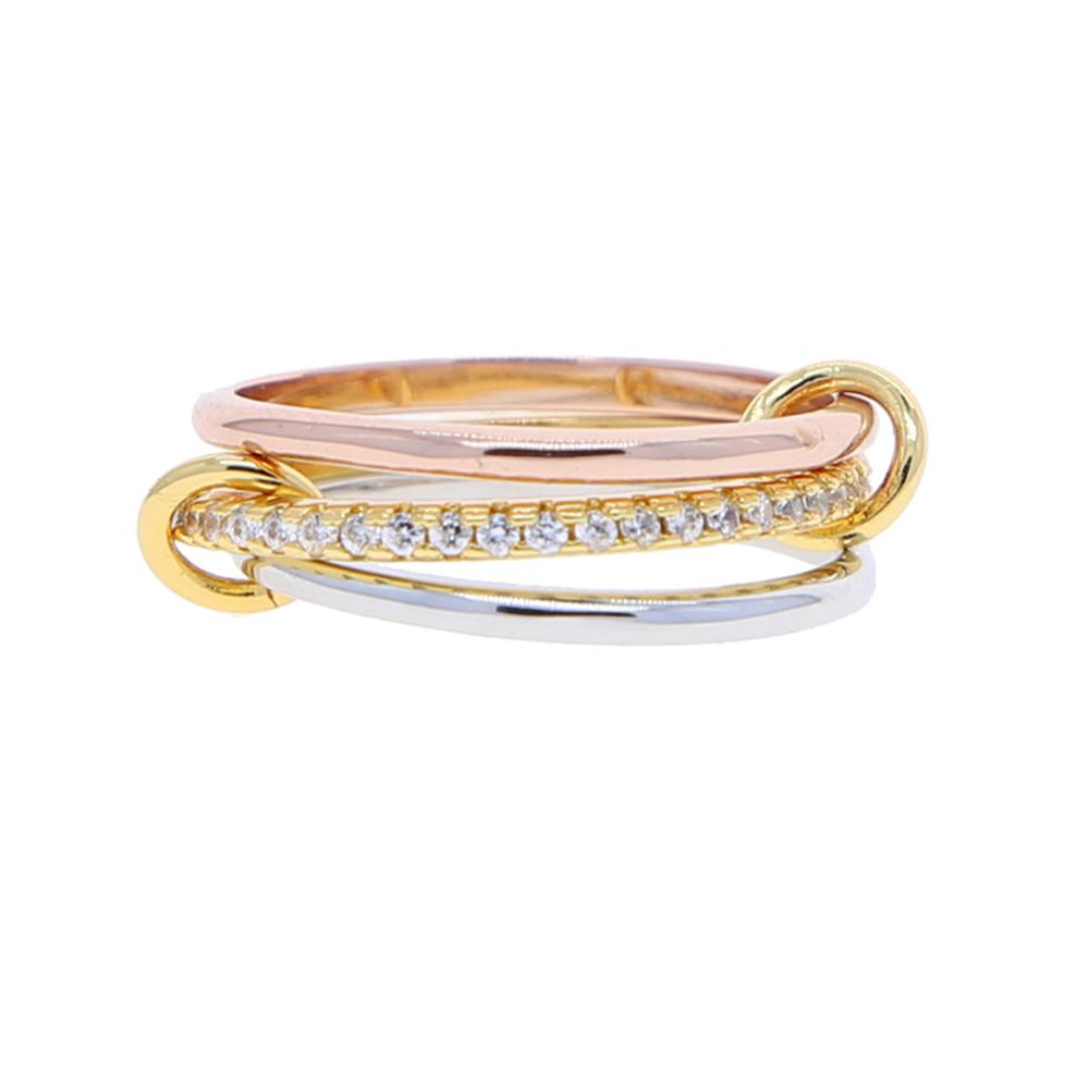 

New Spinelli Stacking Engagement Rings For Women Iced Out Micro Paved 5A CZ Mix Color Multi Pieces Stack Finger Jewelry 8