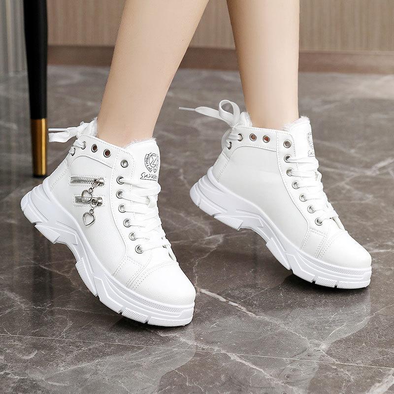 New autumn and winter warm Martin shoes high-top women's shoes cotton shoes velvet thick-soled students simple and durable