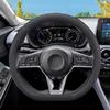 For Nissan Versa Tiida Sylphy Terranno Terra Altima Ultrathin Napa Leather Car Steering Wheel Cover Breathable Car Handle Covers