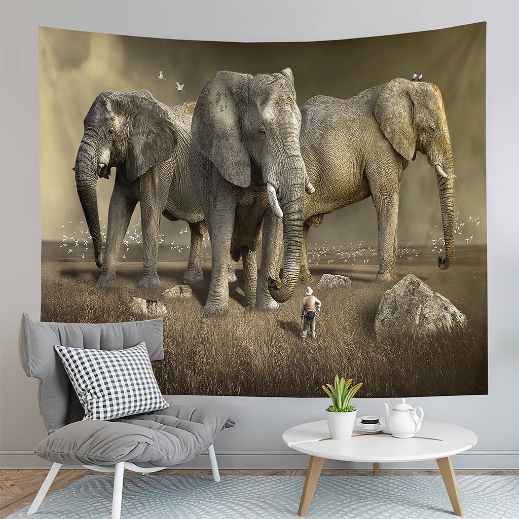 Elephant Tapestry African Animal Tapestry Nature Wildlife Tapestry Creativity Tapestries Home Living Room Bedroom Dorm Decor