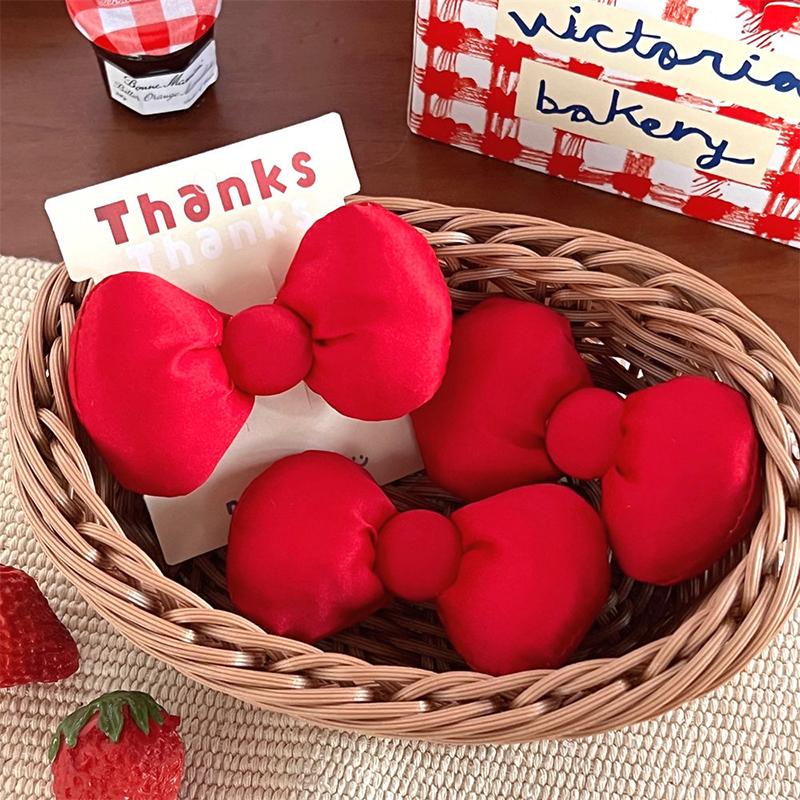 1/5Pcs Large Size Red Bowknot Hair Clips Women Sweet Duck Bill Bangs Hairpins Girl Cotton Filling Cute Children Fashion Headwear