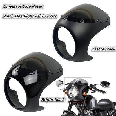 Pare-brise de phare avant universel en plastique pour motos de style café racer et rétro