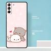 Mochi Peach Cat Case For Samsung Galaxy S23 S24 Ultra S22 S21 Plus Note 10 Note 20 S9 S10 S20 S21 FE Cover