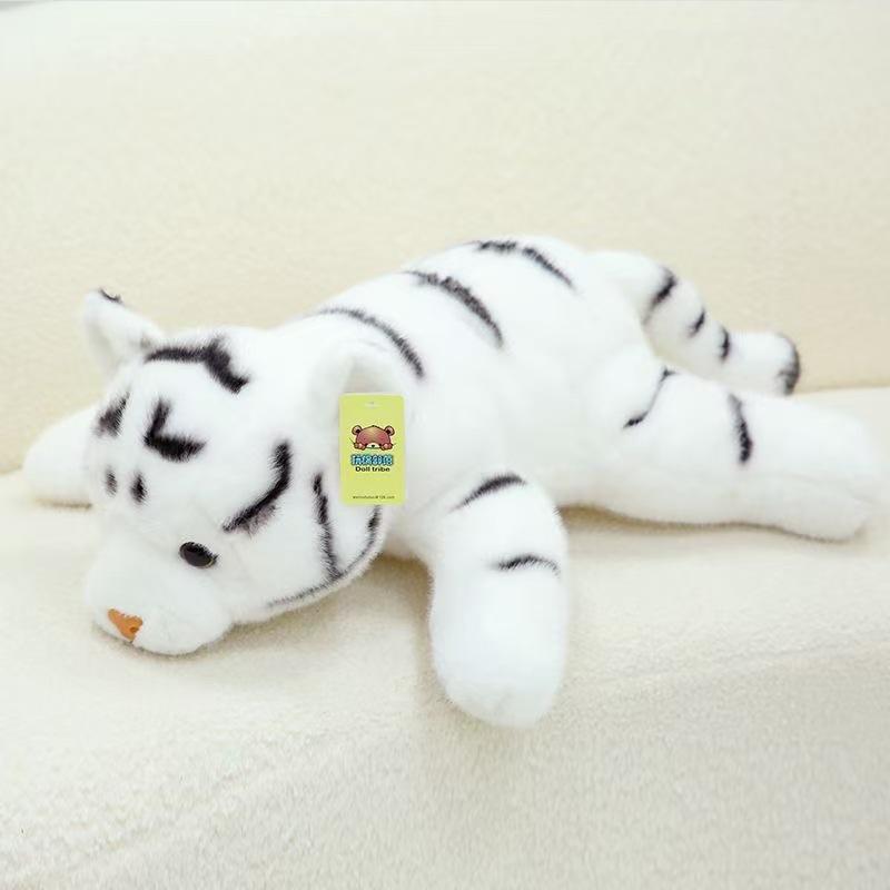 

Simulation cute lying down tiger doll plush toy white tiger doll boy throw pillow birthday gift grab machine doll 30cm