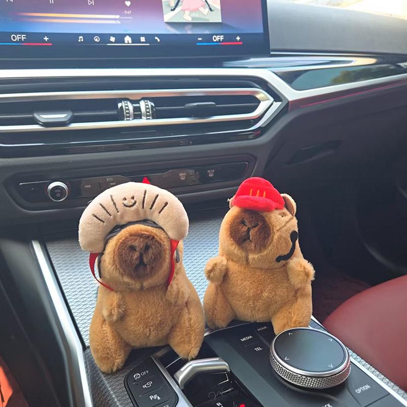 1 Adet Komik Bebek Peluş Kapibara Patates Kızartması Ekmek Gurme Serisi Anahtarlık Yiyecek Kapibala Kolye Karikatür Hayvan Anahtarlık