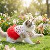 Flutter Sleeves Cat Tutu Skirt Rose Pattern Puppy Floral Vest Cat Cake Skirt  Bichon Frise Dog