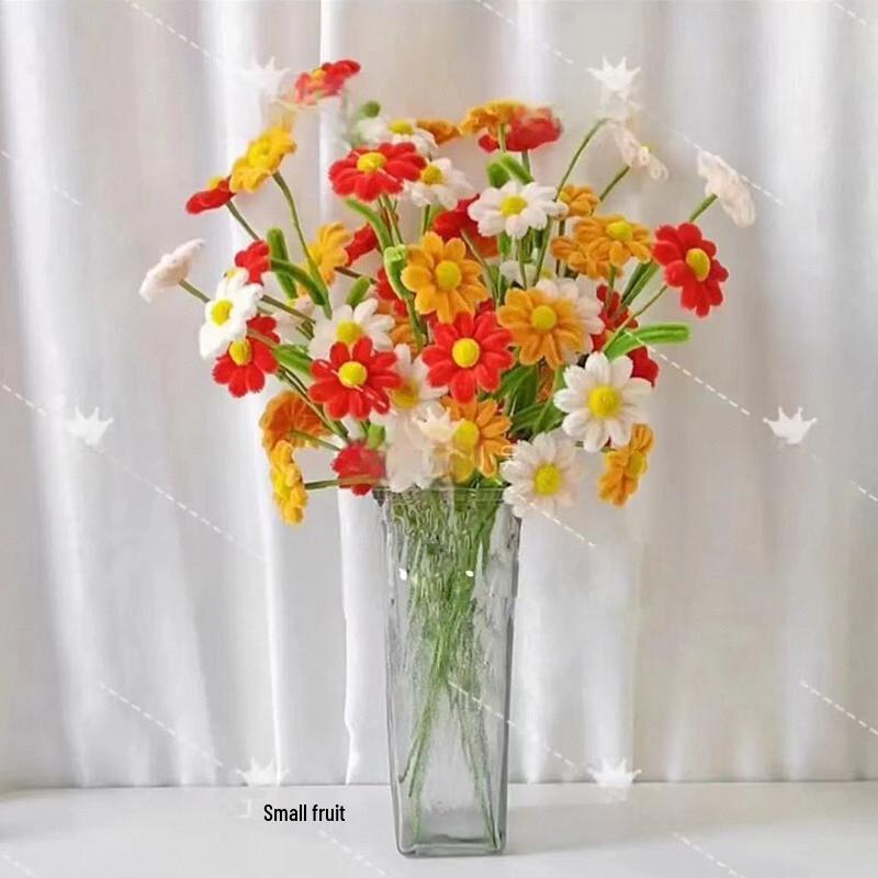 Barevné chryzantémy sedmikrásky chenilkové stonky materiál 1081 (Styl stonku květu)