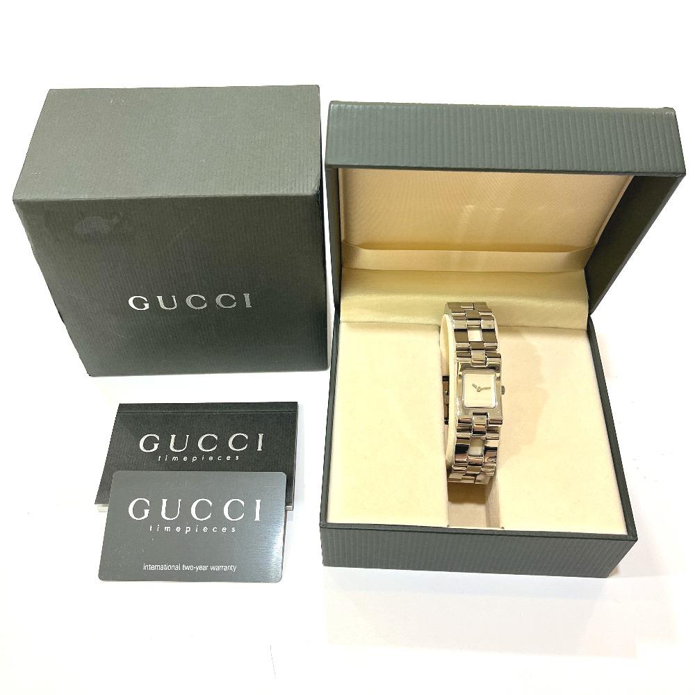 GUCCI 2305L Bangle watch Quartz Analog Square Watch Wristwatch SS