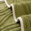 Winter Anti Slip  Sofa Cushion Thick Plush Settee Towel   Solid Color Sofa Cover Three-dimensional Wave Pattern Blanket