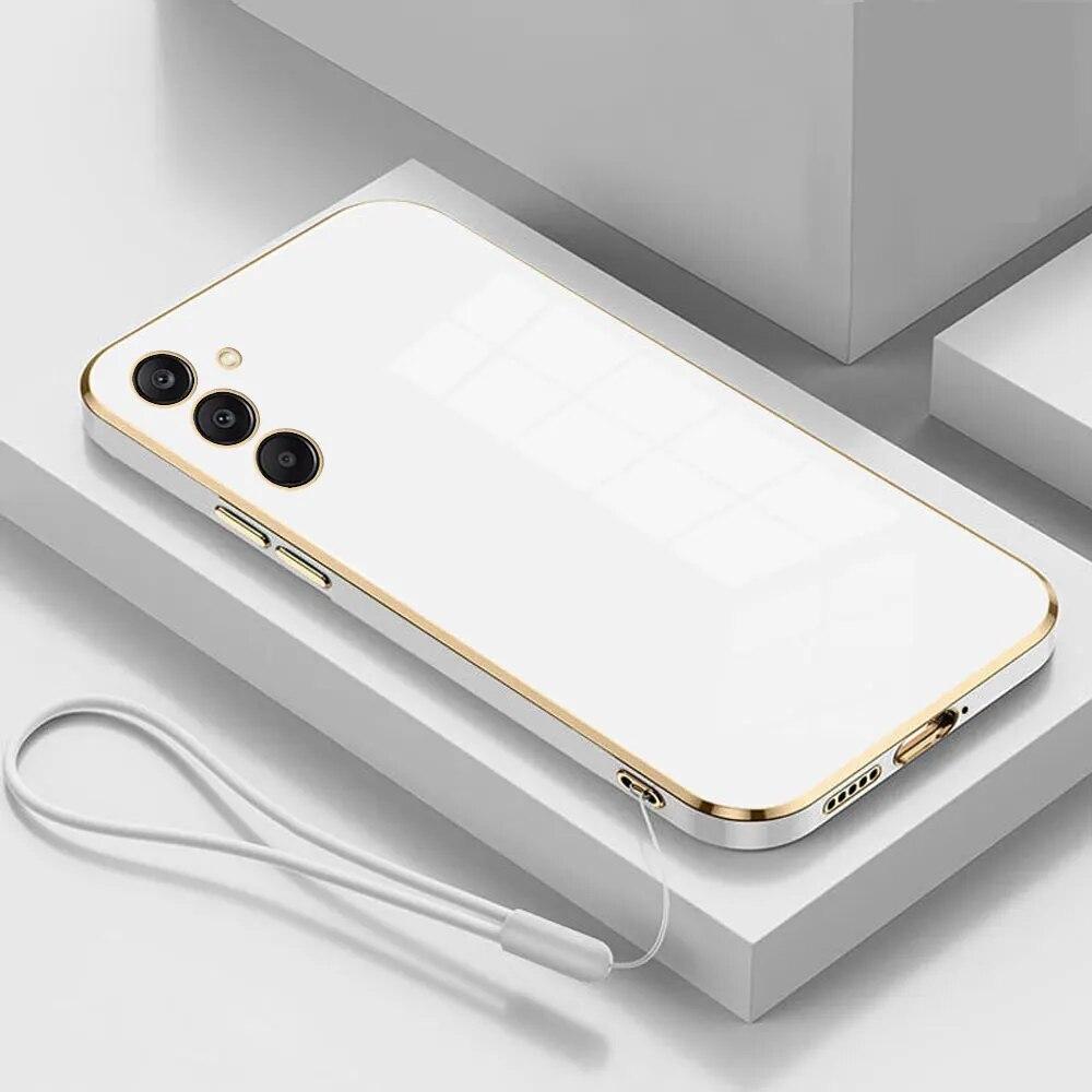For Samsung A14 Case Galaxy A14 5G Cover SM-A145F SM-A145M SM-A146B A14 Luxury Square Plating Phone Case Shockproof Back Cover